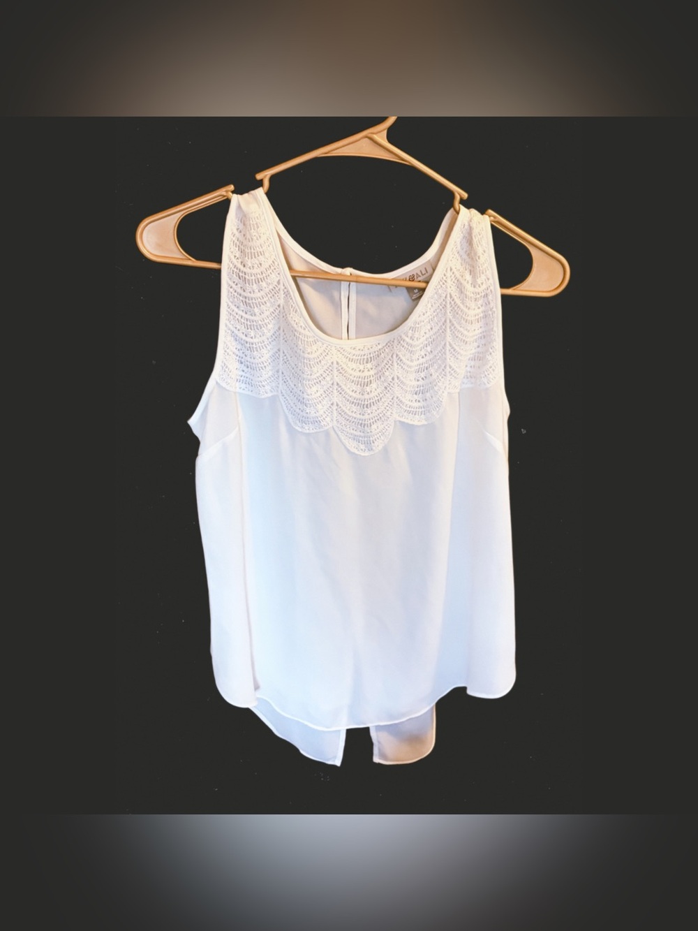 Sleeveless, sheer blouse